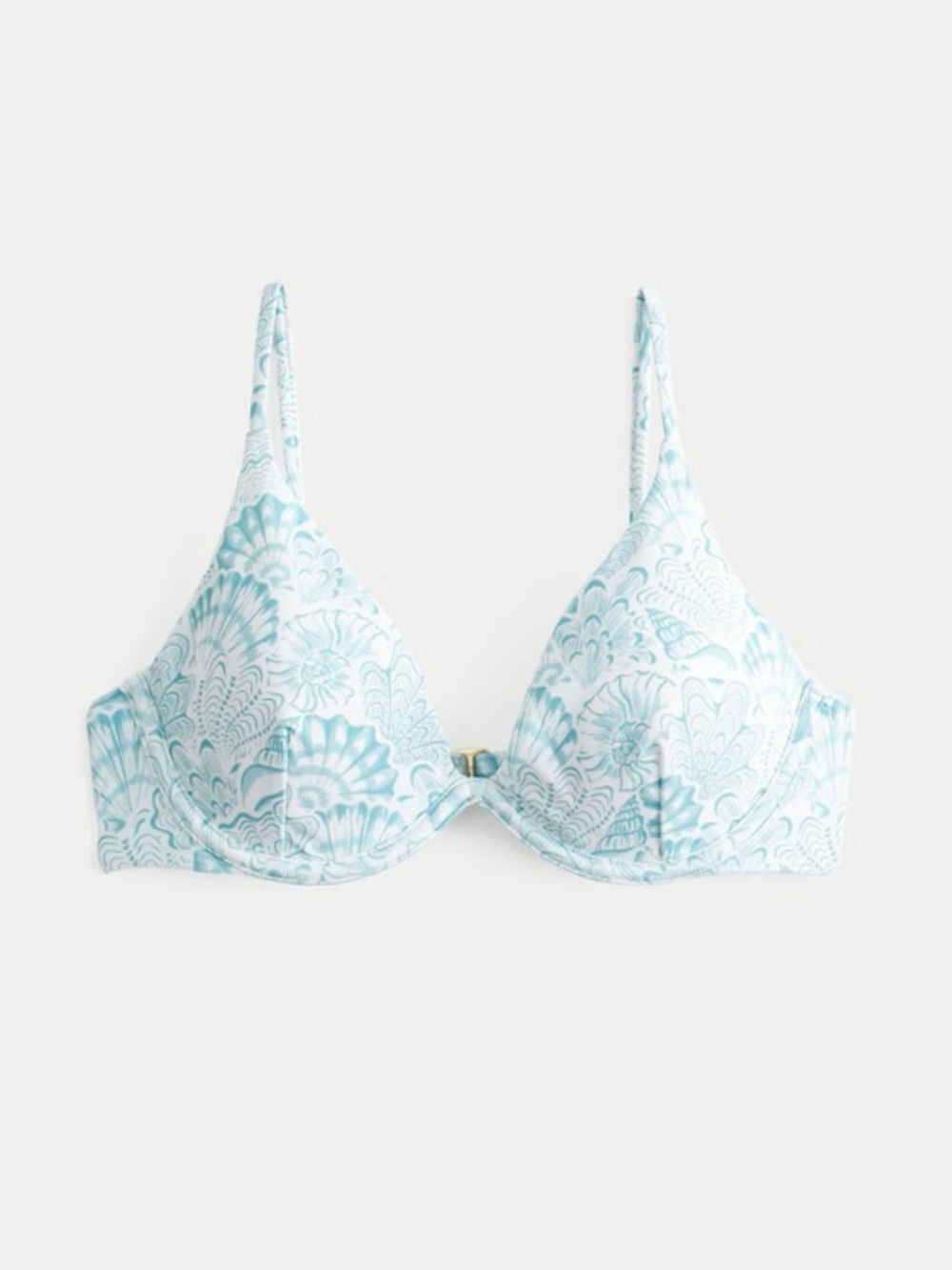 Hollister Light Blue Printed Underwire Bikini Top